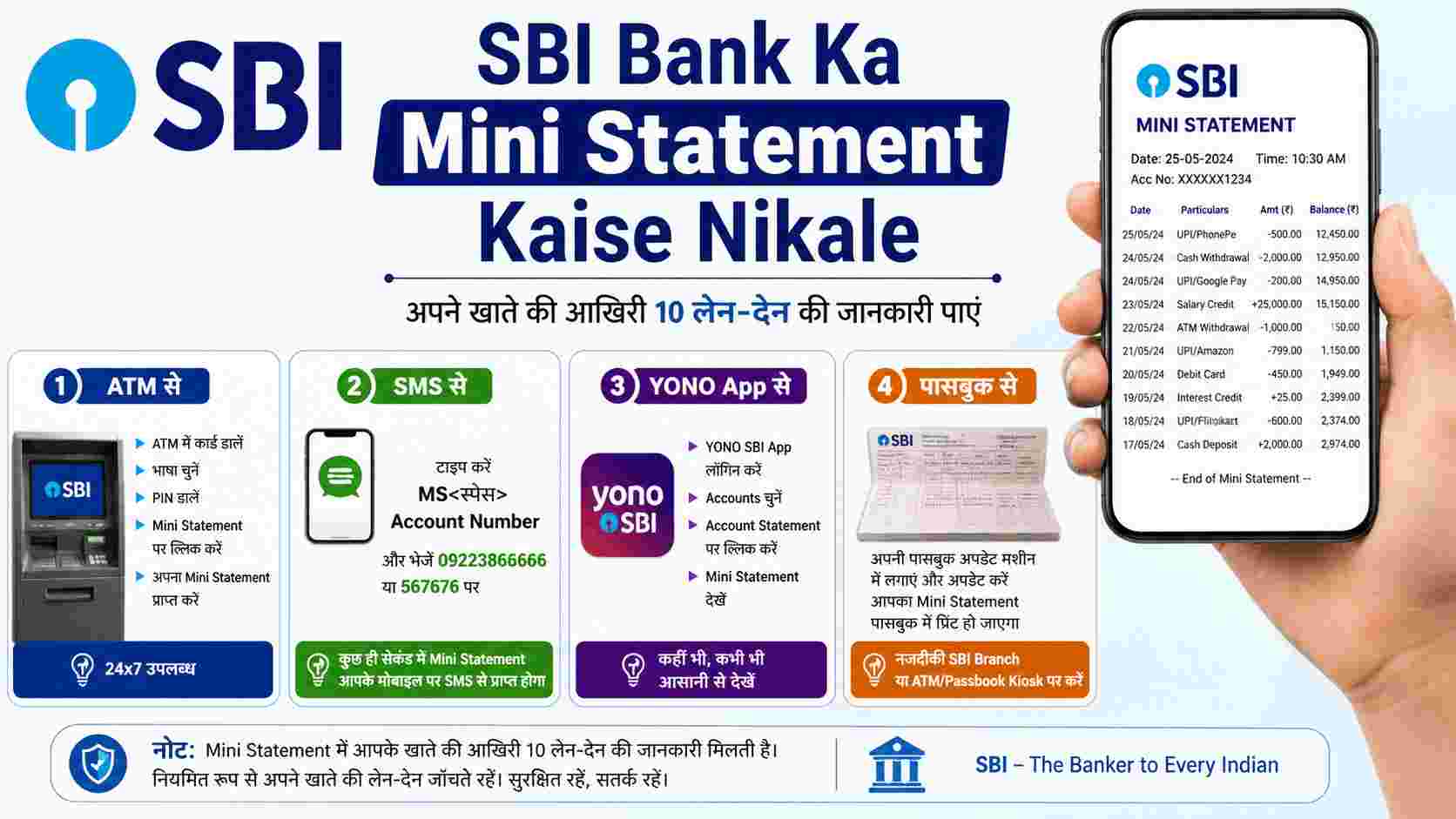 SBI Bank Ka Mini Statement Kaise Nikale